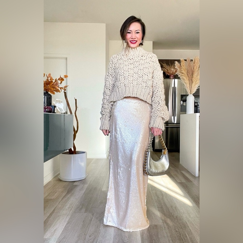 Lovers and Friends x Bridget Jolene Knit Sweater in Oatmeal
